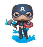 MARVEL - AVENGERS ENDGAME - POP FUNKO 573 CAPTAIN AMERICA W/ BROKEN SHIELD & MJOLNIR 9CM