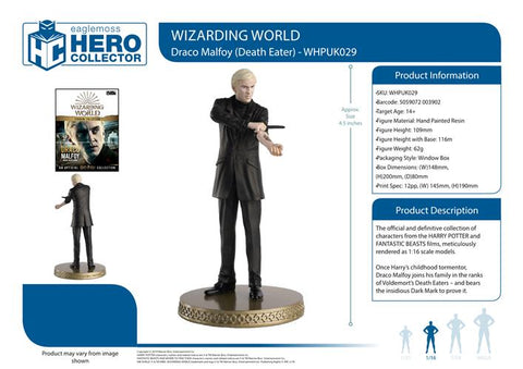 WIZARDING WORLD HARRY POTTER - FIGURE & MAGAZINE - OLDER DRACO 12CM