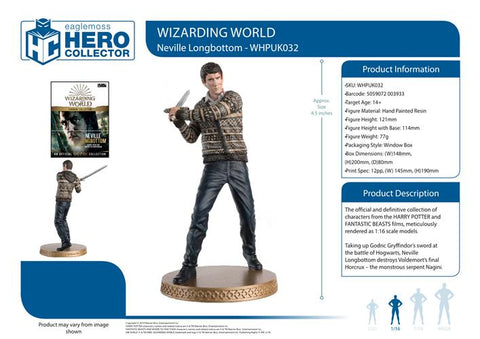 WIZARDING WORLD HARRY POTTER - FIGURE & MAGAZINE - NEVILLE LONGBOTTOM 12CM
