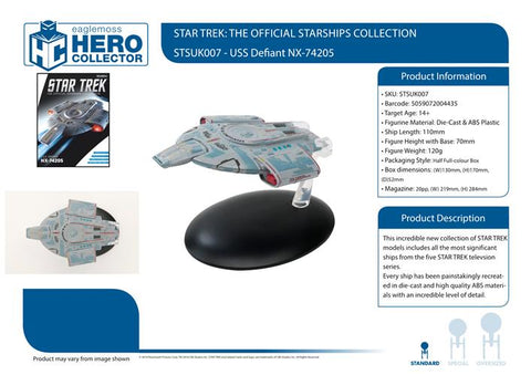 STAR TRECK SHIP - USS DEFIANT NX-74205