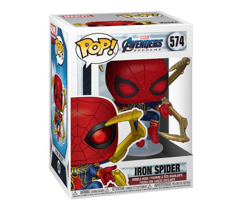 MARVEL - AVENGERS ENDGAME - POP FUNKO 574 IRON SPIDER W/ NANO GAUNTLET 9CM