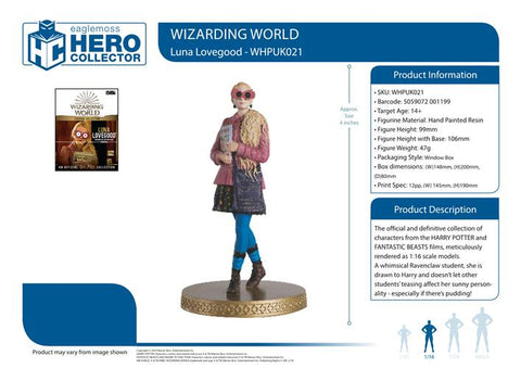 WIZARDING WORLD HARRY POTTER - FIGURE & MAGAZINE - LUNA LOVEGOOD 11CM