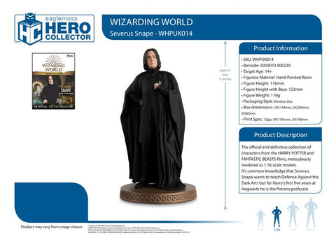 WIZARDING WORLD HARRY POTTER - FIGURE & MAGAZINE - SEVERUS SNAPE 12CM