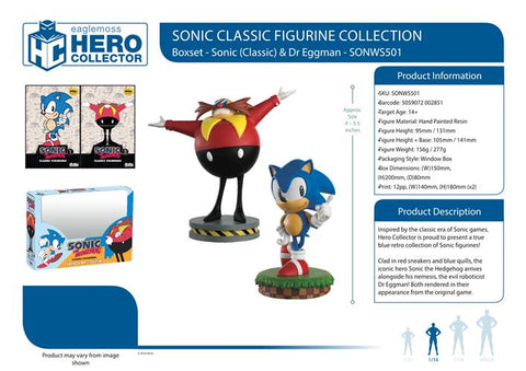 SONIC - SONIC AND DR EGGMAN BOX SET - 2 FIGURES 13CM