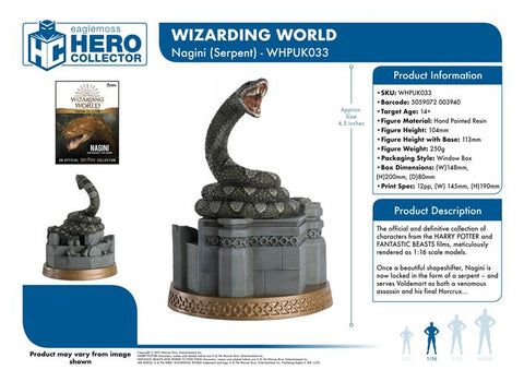 WIZARDING WORLD HARRY POTTER - FIGURE & MAGAZINE - NAGINI 10CM