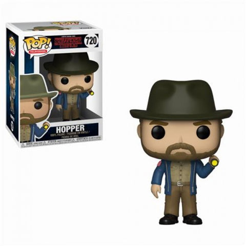 STRANGER THINGS - POP FUNKO VINYL FIGURE 720 HOPPER WITH FLASHLIGHT 9CM