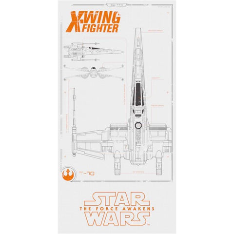STAR WARS - GLASS POSTER (30X60CM) - X-WING PRINT