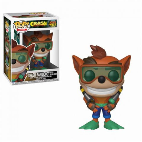 CRASH BANDICOOT S2 - POP FUNKO VINYL FIGURE 421 CRASH BANDICOOT WITH SCUBA GEAR 9CM
